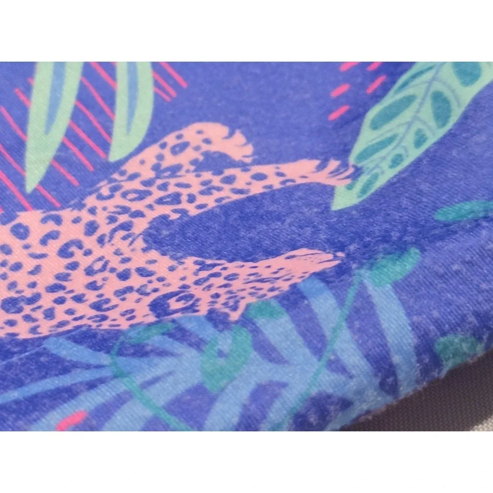 Sol Borne Girls 10/12 Long Sleeve One-Piece Rash Guard Swimsuit Tropical Leopard